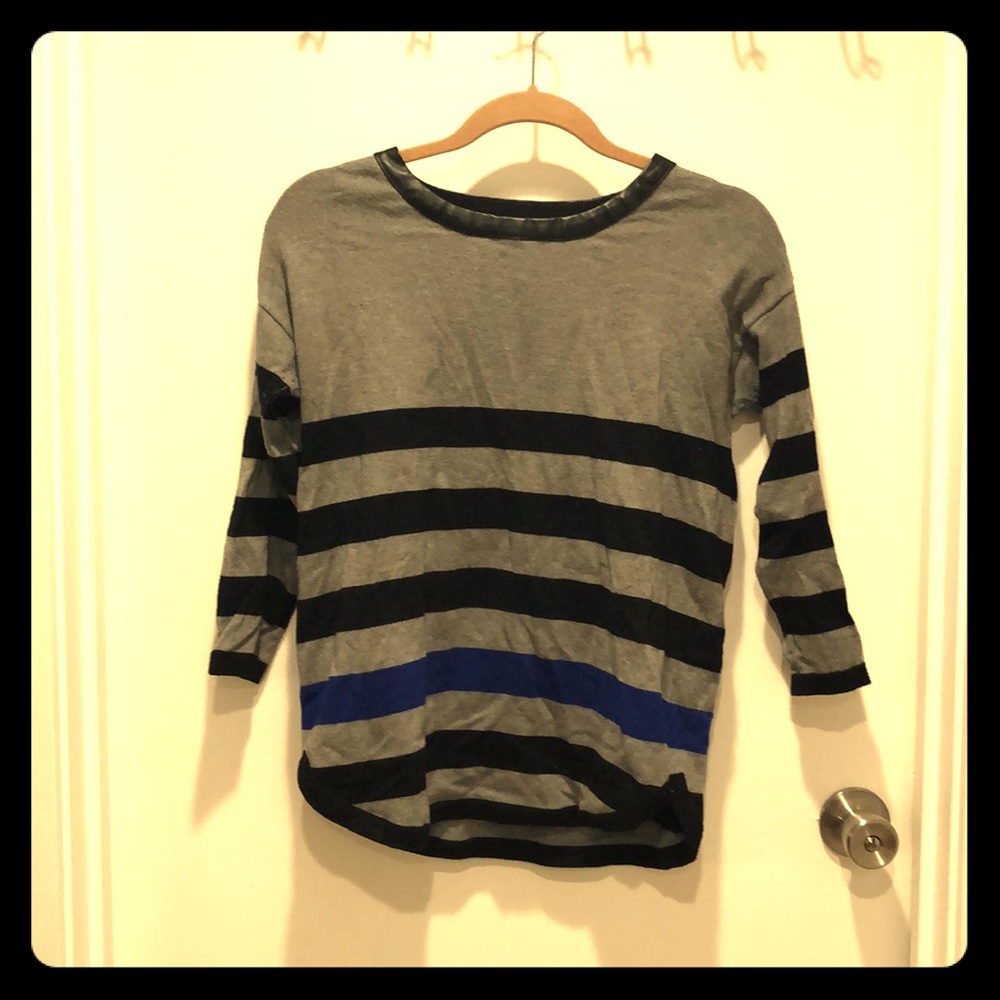 Long sleeve striped shirt (grey, black, blue)